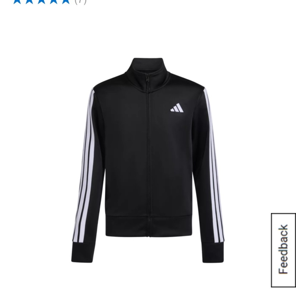 Adidas Boys Black and White Track Jacket